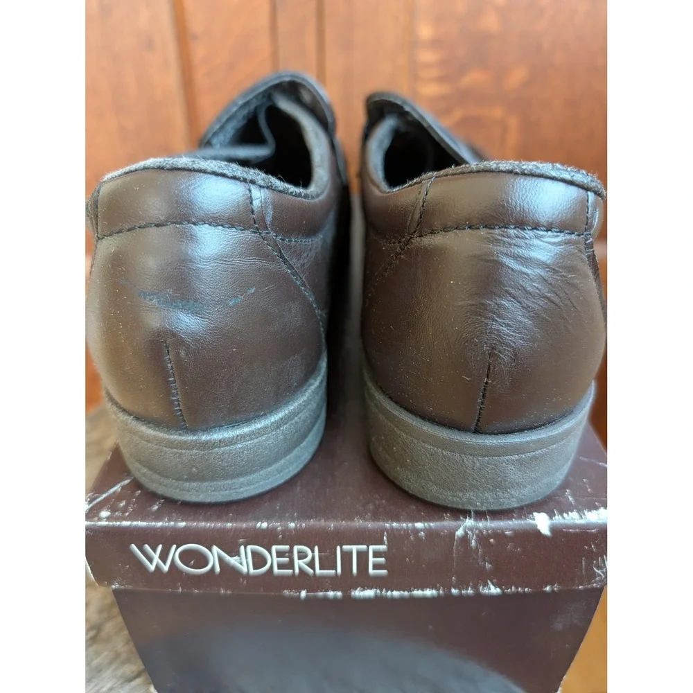Vintage Wonderlite Sears Mens Brown Loafers Slip On Shoes 11 3E Wide 77392